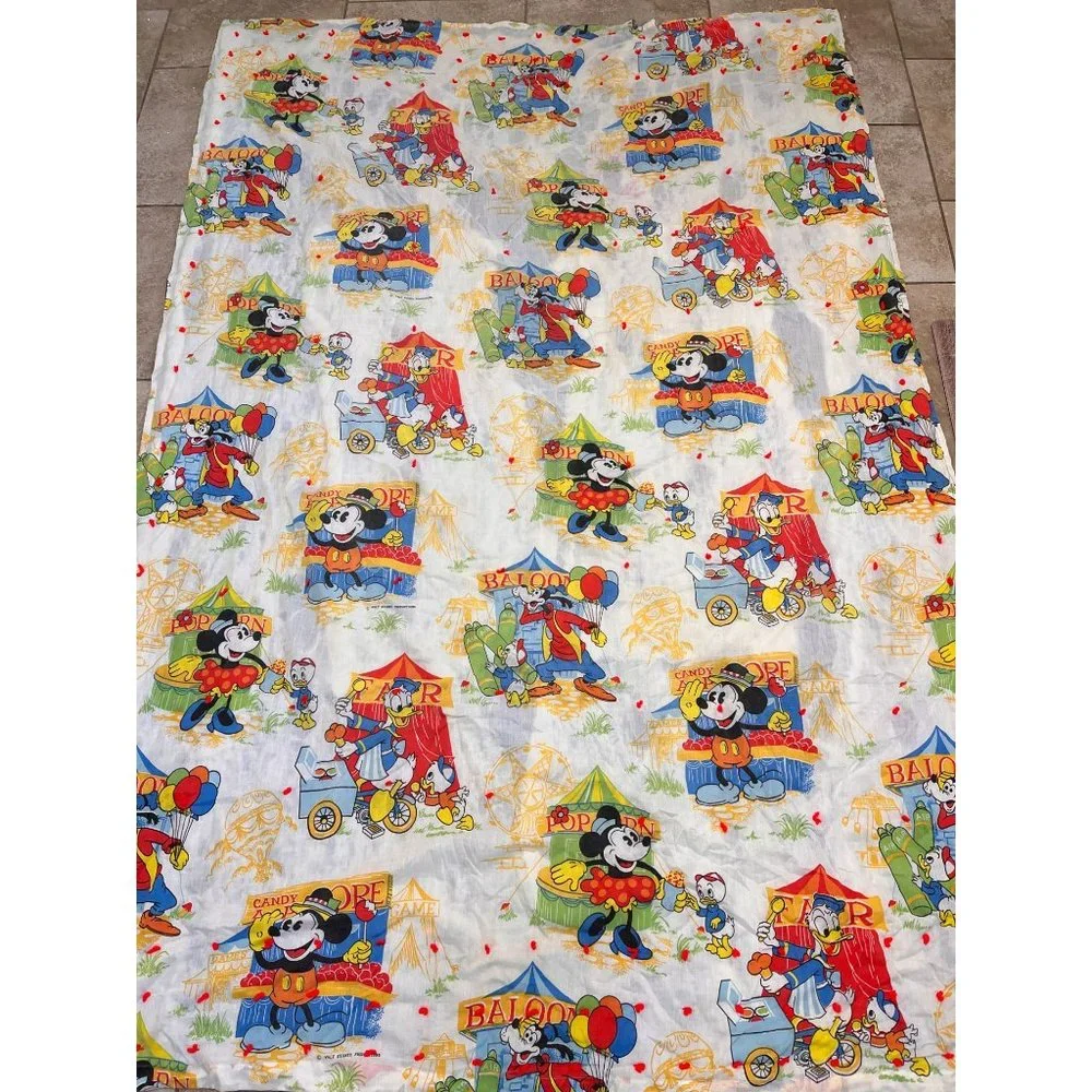 Vintage Walt Disney Mickey Mouse Bed Twin Size Cover Carnival/Fair 88